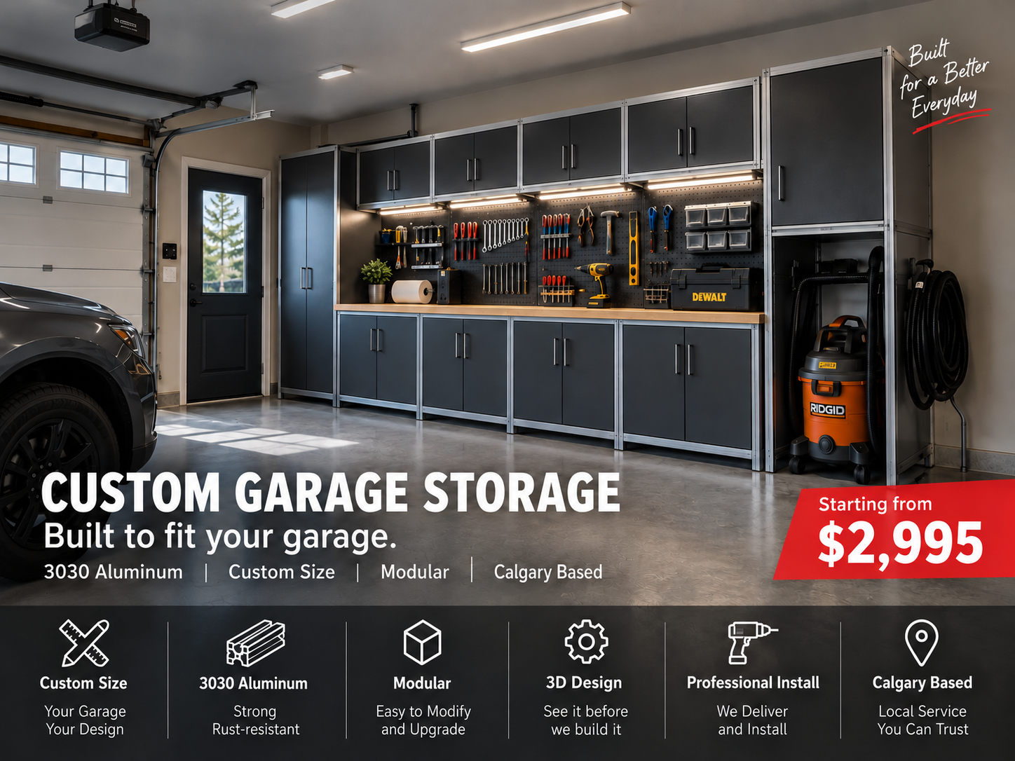 ModuGarage custom aluminum garage storage system